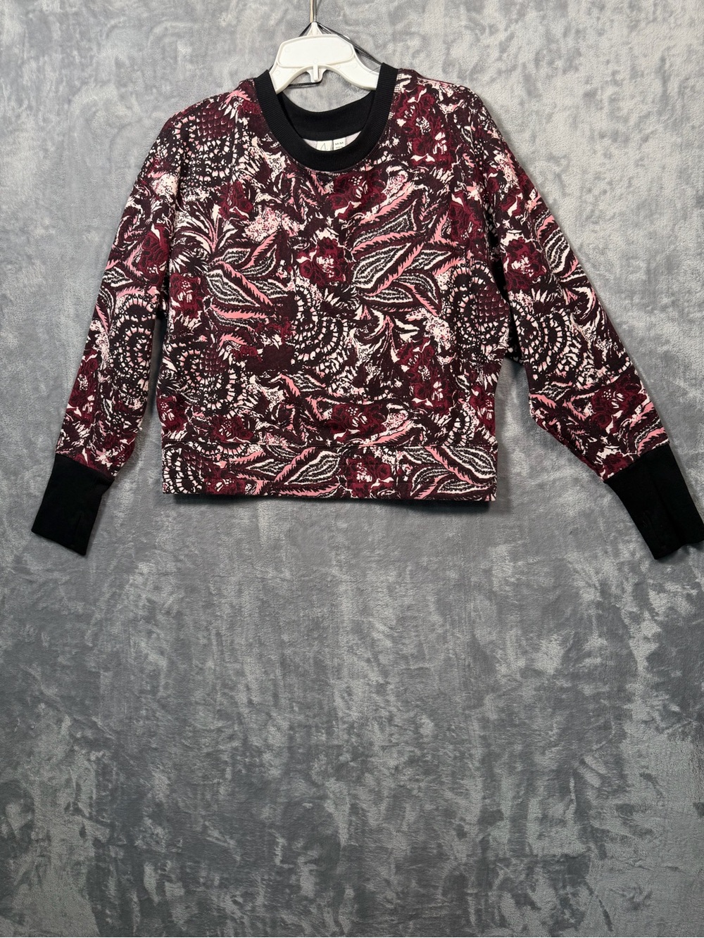 Joie  floral print  drop shoulder sweatshirt thumbholes